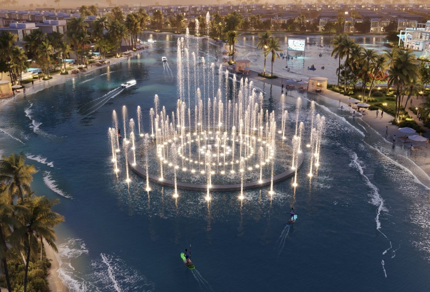 Luxurious villa with lagoon views at DAMAC Islands, Dubailand.